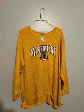 Missouri Tigers Women's Oversized Bailey Long Sleeve V-Neck Tri-Blend Tunic - Go